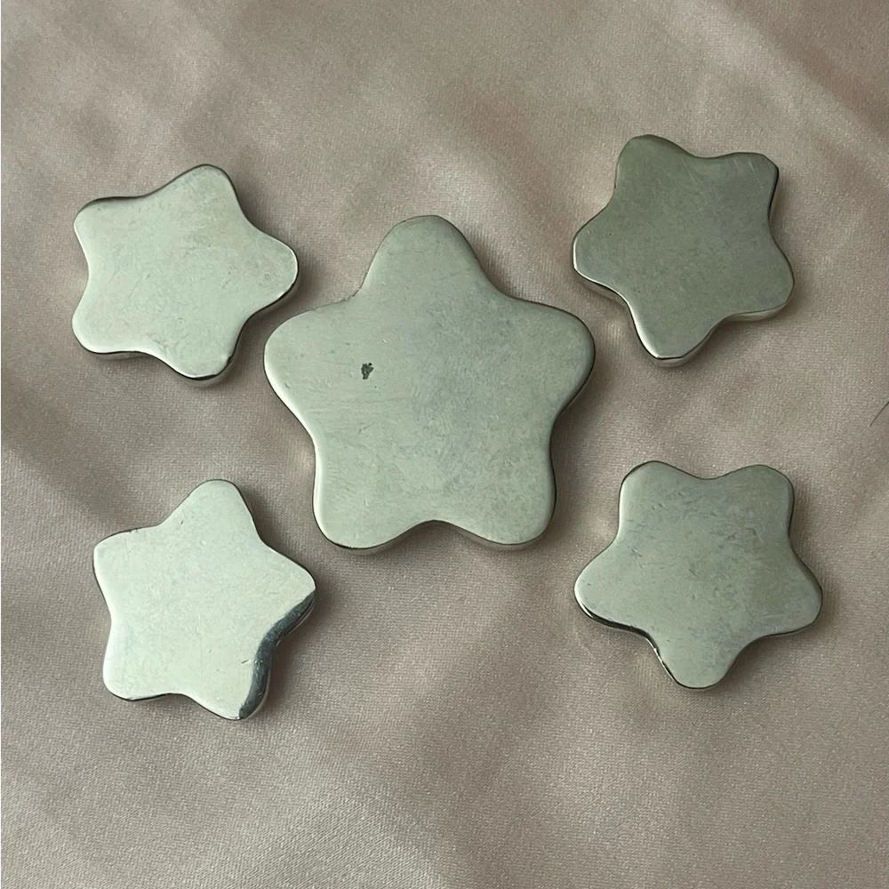 Make A Wish Paperweight Set of 5 Silver Stars RARE Vintage - Picture 2 of 2